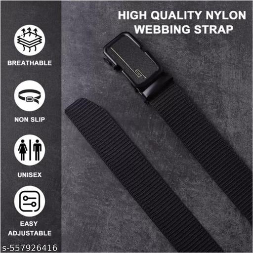Black Tactical Nylon Belt for Men – Heavy Duty Adjustable Military Belt with Metal Quick Release Buckle