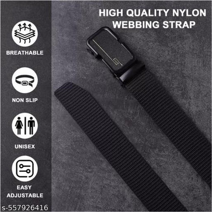 Black Tactical Nylon Belt for Men – Heavy Duty Adjustable Military Belt with Metal Quick Release Buckle
